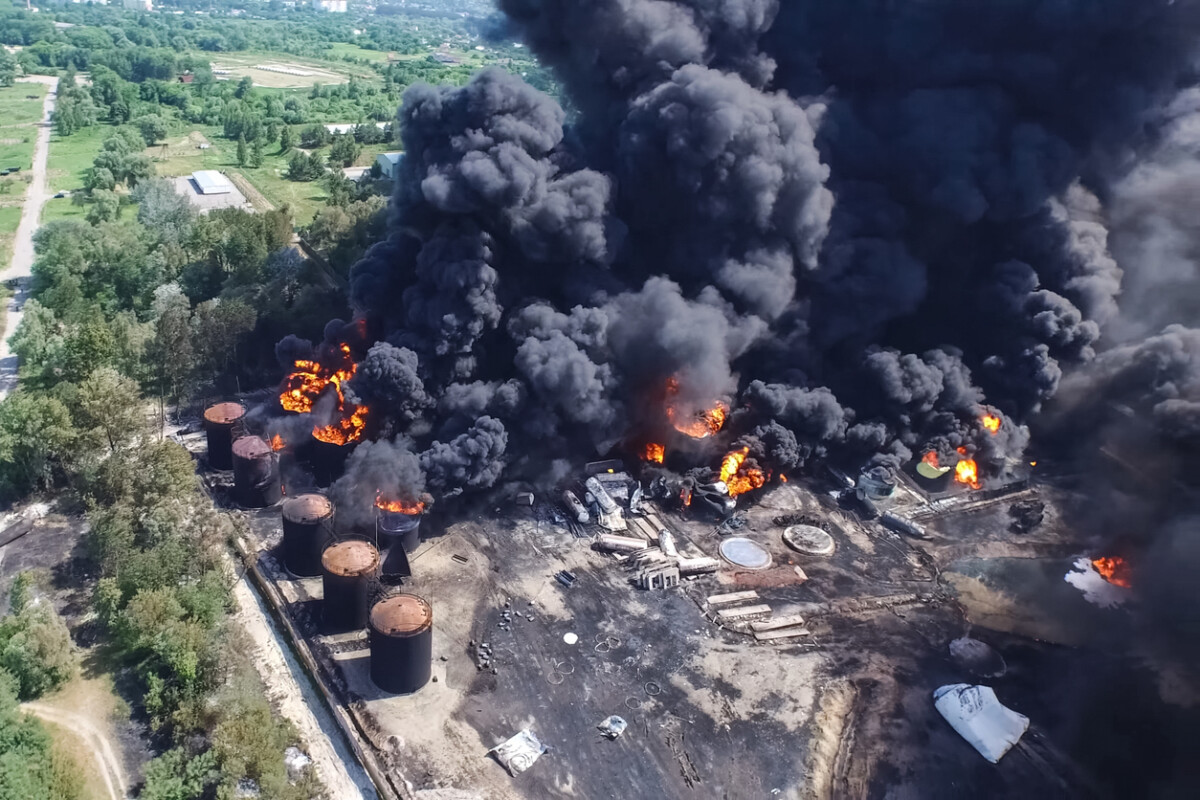 Oil storage fire the tank farm is burning black smoke is combu | nk insider
